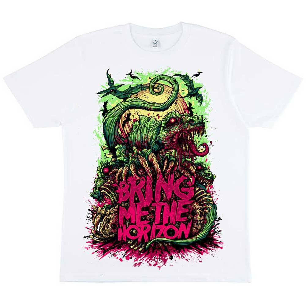 Bring Me The Horizon - Dinosaur Heren Tshirt - Wit